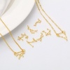 Picture of Brass Connectors Real Gold Plated Zodiac Constellation Micro Pave Clear Cubic Zirconia