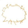 Picture of Brass Connectors Real Gold Plated Zodiac Constellation Micro Pave Clear Cubic Zirconia