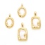 Picture of Shell & Brass Charms Geometric Real Gold Plated White