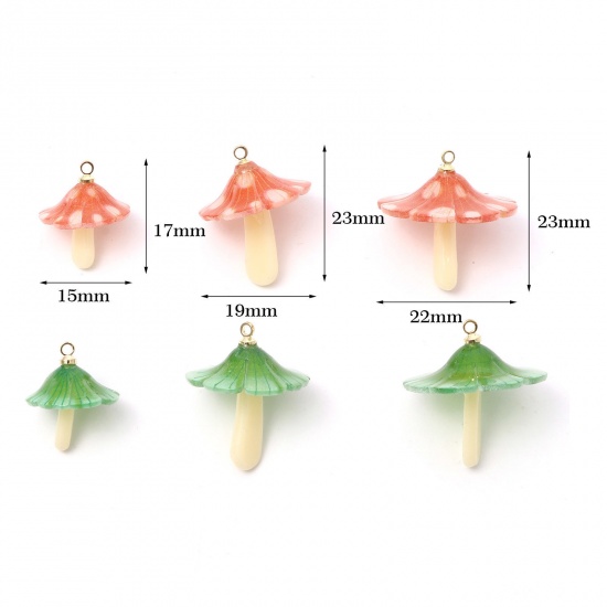 Picture of Acrylic 3D Charms Mushroom Multicolor