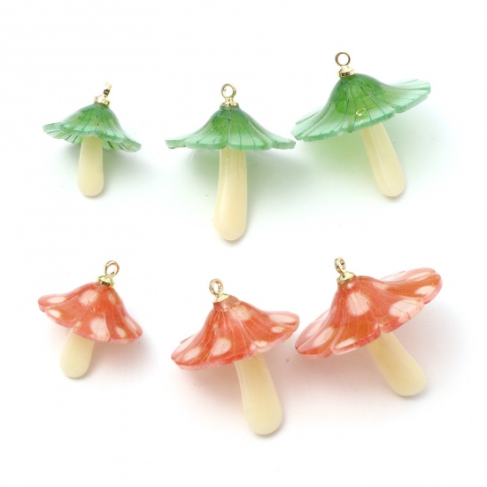 Picture of Acrylic 3D Charms Mushroom Multicolor