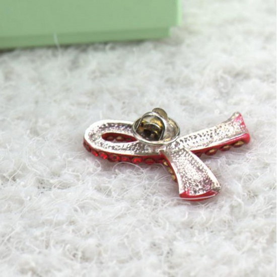 Picture of Stylish Pin Brooches Ribbon Silver Tone 1 Piece