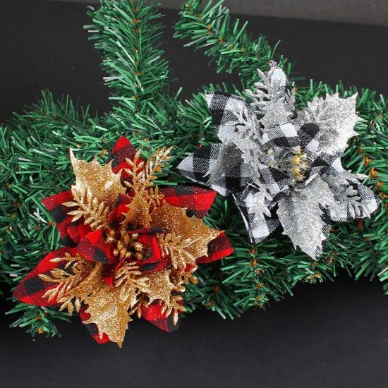 Image de Décoration à suspendre en polyester et plastique Fleur de Noël