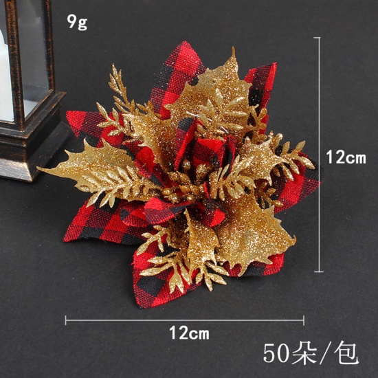 Picture of Polyester & Plastic Hanging Decoration Christmas Flower
