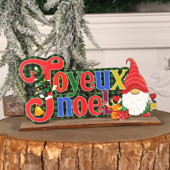 Immagine di Wood Craft Ornaments Decorations Christmas Faceless Gnome Elf