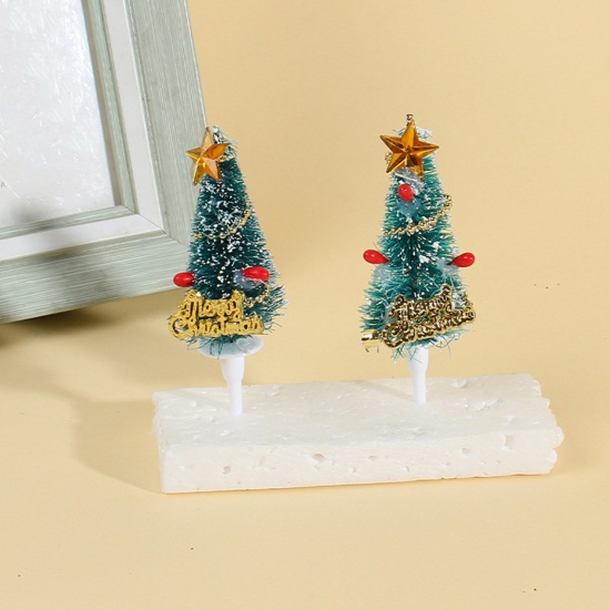 Image de Pics à cupcakes en plastique décoration de gâteau sapin de Noël