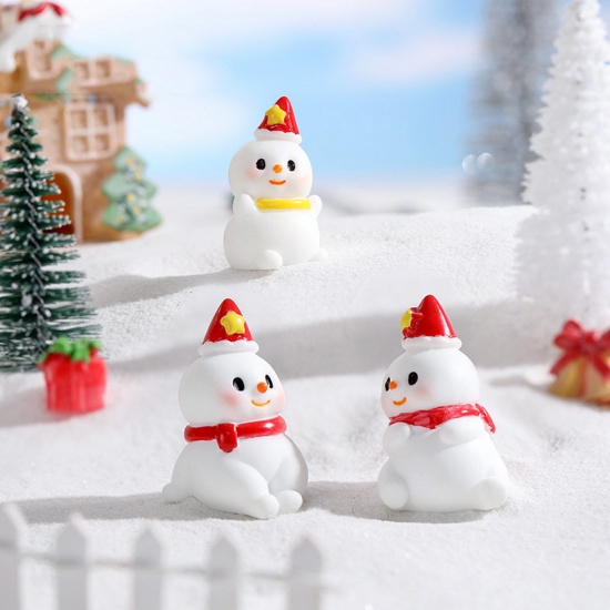 Изображение Resin Micro Landscape Miniature Home Decoration Christmas Snowman