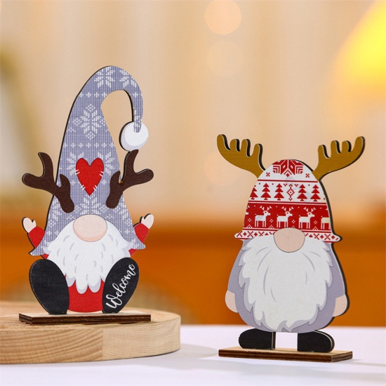 Изображение Wood Craft Ornaments Decorations Christmas Faceless Gnome Elf