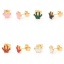 Immagine di 316 Acciaio inossidabile Elegante Orecchini a Perno Oro Placcato Multicolore Brillio Mani Smalto 8mm x 6.8mm, Posta / Filo Dimensione: (21 misura), 1 Paio