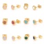 Picture of 316 Stainless Steel Stylish Ear Post Stud Earrings Gold Plated Multicolor Round Enamel 6mm Dia.