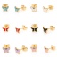 Picture of 316 Stainless Steel Insect Ear Post Stud Earrings Gold Plated Multicolor Butterfly Animal Enamel 7.4mm x 5.5mm