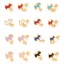 Bild von 316 Edelstahl Stilvoll Ohrring Ohrstecker Vergoldet Bunt Hund Emaille 10mm x 5mm, Drahtstärke: (21 gauge), 1 Paar