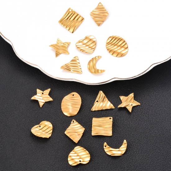 Immagine di 304 Acciaio Inossidabile Charms Geometrica Multicolore Striscia Ritorto 5 Pz