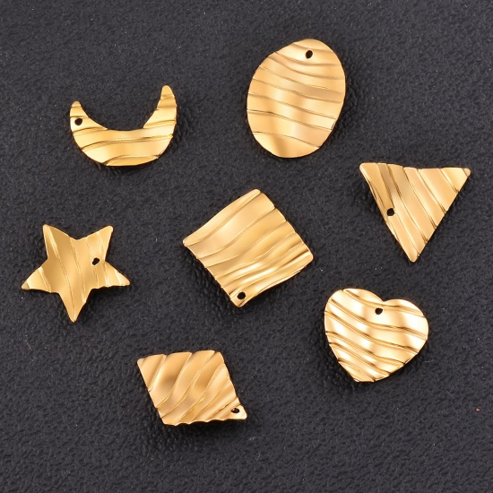 Immagine di 304 Acciaio Inossidabile Charms Geometrica Multicolore Striscia Ritorto 5 Pz