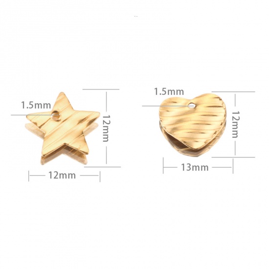 Imagen de 304 Acero Inoxidable Colgantes Charms Geométrico Multicolor Raya Retorcido 5 Unidades