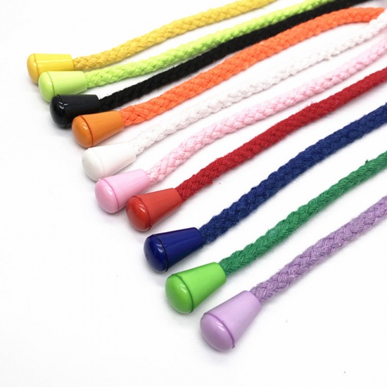 Image de Plastic Cord Lock Stopper Sweater Shoelace Rope Buckle Pendant Clothing Accessories Multicolor 14mm x 9mm, 20 Sets