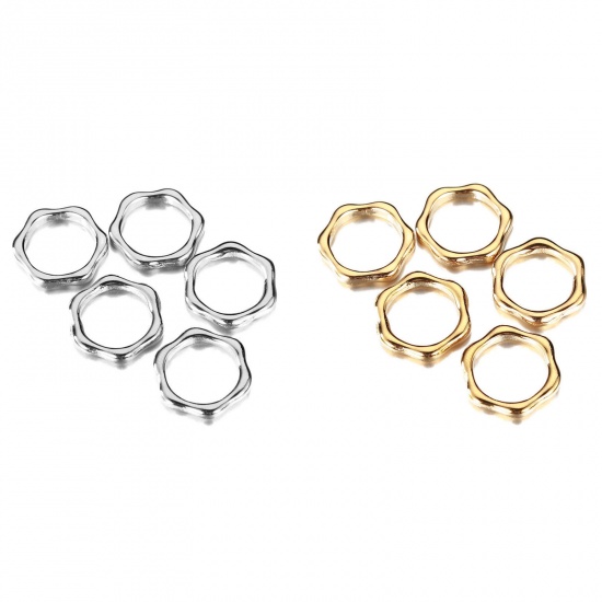 Immagine di 304 Acciaio Inossidabile Serie Geometry Charms Esagono Multicolore Filigrana 15mm x 14mm, 2 Pz