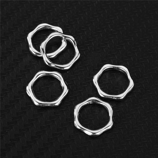 Immagine di 304 Acciaio Inossidabile Serie Geometry Charms Esagono Multicolore Filigrana 15mm x 14mm, 2 Pz