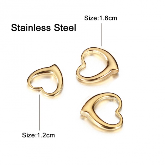 Immagine di 304 Acciaio Inossidabile San Valentino Charms Cuore Multicolore Filigrana 2 Pz