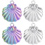 Image de Breloques en 304 Acier Inoxydable Bijoux d'Océan Pétoncle Multicolore 19mm x 16mm , 2 Pcs