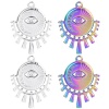 Image de Breloques en 304 Acier Inoxydable Religieux Mauvais Œil Multicolore Lune 25mm x 19mm , 2 Pcs