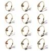Picture of 304 Stainless Steel Birthstone Open Adjustable Rings Gold Plated Heart 16.9mm(US Size 6.5)