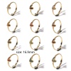 Picture of 304 Stainless Steel Birthstone Open Adjustable Rings Gold Plated Heart 16.9mm(US Size 6.5)