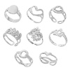 Picture of 304 Stainless Steel Stylish Open Adjustable Rings Silver Tone Hollow 16.5mm(US Size 6)