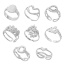 Picture of 304 Stainless Steel Stylish Open Adjustable Rings Silver Tone Hollow 16.5mm(US Size 6)