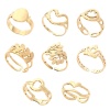 Picture of 304 Stainless Steel Stylish Open Adjustable Rings Gold Plated Hollow 16.5mm(US Size 6)
