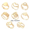 Picture of 304 Stainless Steel Stylish Open Adjustable Rings Gold Plated Hollow 16.5mm(US Size 6)