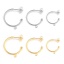 Immagine di 304 Acciaio Inossidabile Accessori Per Orecchini forma di C Multicolore Con anello Aperto 2 Pz