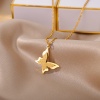 Picture of 304 Stainless Steel Stylish Rolo Chain Necklace Multicolor Butterfly Animal 38cm(15") long