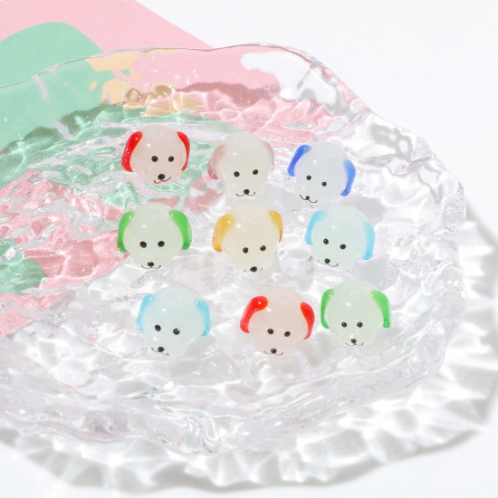 Picture of Lampwork Glass Beads Dog Animal Multicolor 3D About 16mm x 11mm