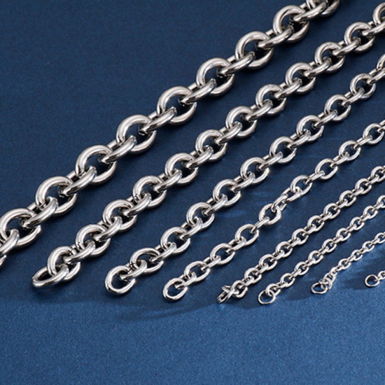 Picture of 304 Stainless Steel Simple Link Cable Chain Bracelets Multicolor
