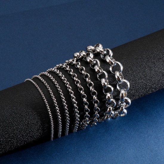 Picture of 304 Stainless Steel Simple Rolo Chain Bracelets Multicolor