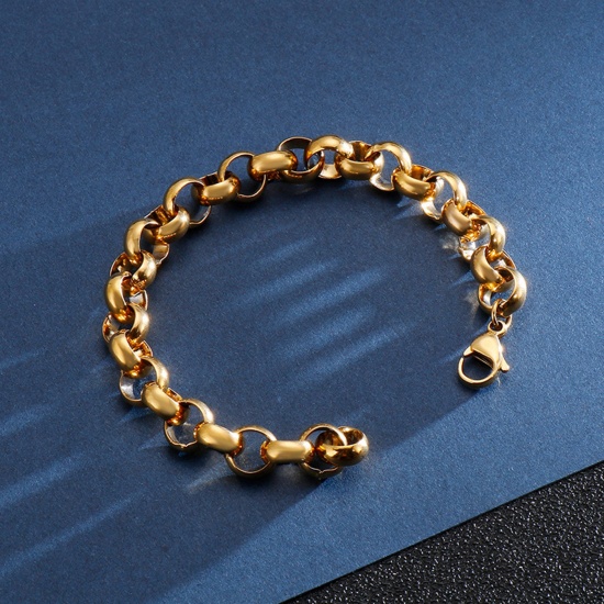 Picture of 304 Stainless Steel Simple Rolo Chain Bracelets Multicolor