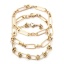 Picture of 304 Stainless Steel Link Chain Bracelets Gold Plated 19cm(7 4/8") long
