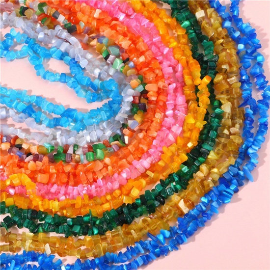 Immagine di Opale Occhi di Gatto ( Sintetico ) Perline di Chip Irregolare Multicolore 1 Filo