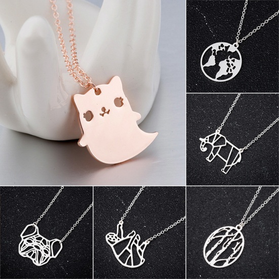 Picture of 201 Stainless Steel Stylish Link Cable Chain Necklace Multicolor 45cm(17 6/8") long