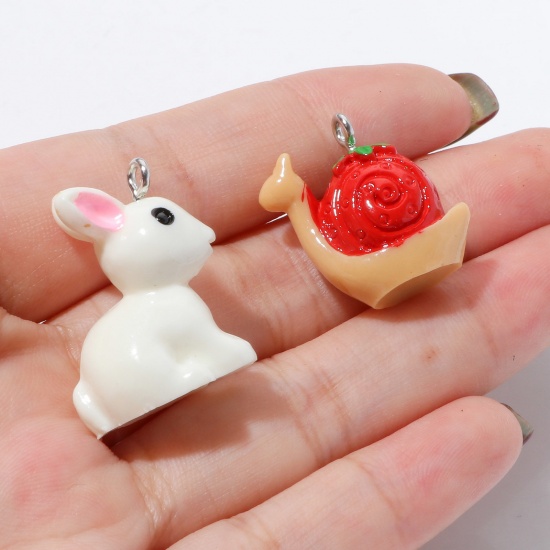 Picture of Resin Charms Animal Silver Tone Multicolor 3D