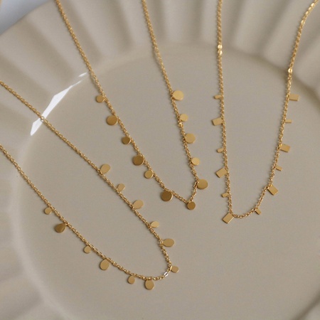 Respetuoso del Medio Ambiente Sencillo & Casual Elegante Oro Dorado de 14K 304 Acero Inoxidable Cable Cadena Cruz Panícula Collar con Colgante Para Mujeres 1 Unidad