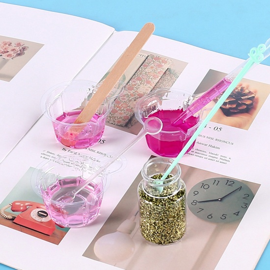 Picture of Silicone Resin Jewelry Tools Dropper Stirrer Measuring Cup Fingertip Spoon Pad Multicolor