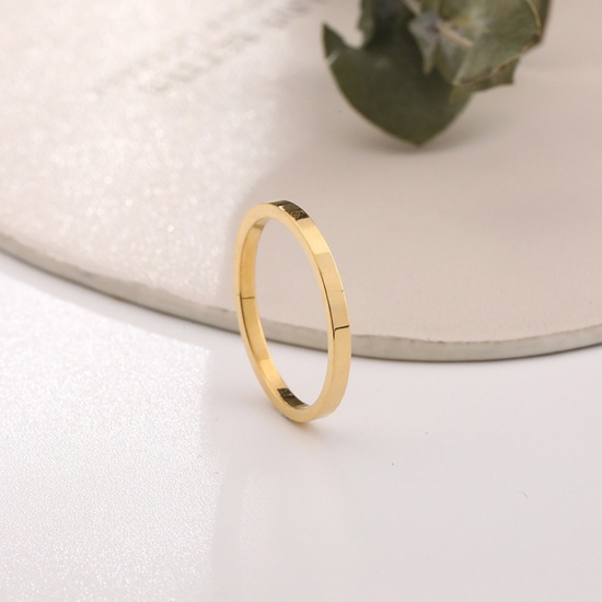 Picture of Eco-friendly Simple & Casual Simple 18K Real Gold Plated 304 Stainless Steel Unadjustable Rings For Women