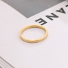 Изображение Экологичный Простой & повседневный Простой 18K настоящее золото с покрытием 304 Нержавеющая Сталь Нерегулируемый Кольца Для женщин 1 ШТ