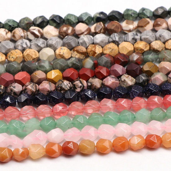 Picture of Gemstone ( Natural ) Loose Beads Rhombus Diamond Shape Multicolor Faceted Hole: Approx 0.8mm