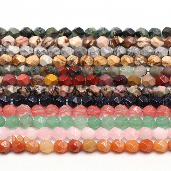 Picture of Gemstone ( Natural ) Loose Beads Rhombus Diamond Shape Multicolor Faceted Hole: Approx 0.8mm