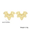 Picture of Titanium Steel Baroque Ear Post Stud Earrings Multicolor Lotus Flower Hollow 22.2mm x 15.4mm