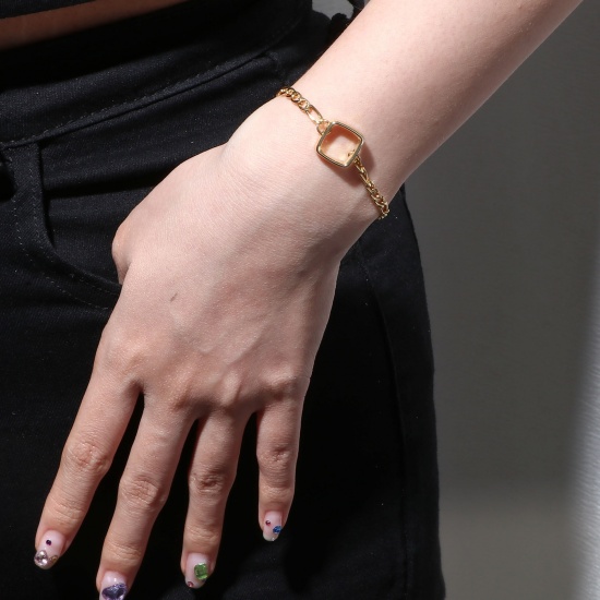 Image de Bracelets Semi-finis pour la Fabrication de Bijoux Faits à la Main en 304 Acier Inoxydable Chaînes Doré 17cm Long, 1 Pièce