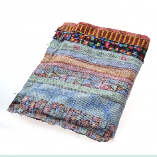 Picture of Cotton Ethnic Drawstring Bags Multicolor At Random 14cm x 10cm